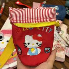 Sanrio Sanrio Cartoon Cute Handbag, KT Cat Embroidery Pen Pouch, Cosmetic Organizer Bag, Large Capacity, Student Stationery Multipurpose Tote Bag For Women,Back To School,School Supplies,Pencil Case,Pencil Pouch,School Bag