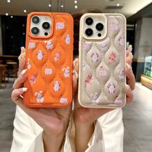 Funda protectora con absorción de golpes y diseño minimalista y elegante compatible con Apple 13/14, serie de animales con chaquetas de plumas de dibujos animados, cubierta para todo el Body resistente a arañazos y a prueba de golpes compatible con Apple 15
