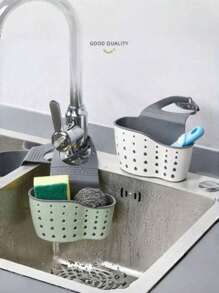 1pc Kitchen Organizer, Adjustable Snap Sink Sponge Holder, Kitchen Hanging Drain Basket, Kitchen Gadget