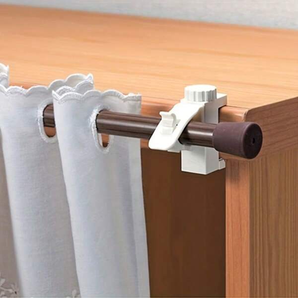 [Favorito del cliente] 2 piezas de soportes para barras de cortina ahorradores de espacio - Fácil instalación, ganchos de pared de metal duraderos para decoración del hogar