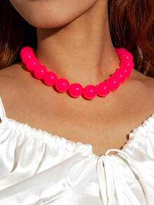 imoli 1 件时尚波西米亚糖果色亚克力串珠项链，女士别致珠宝，夏日派对、音乐节、日常佩戴的完美礼物（由于人工染色，珠子颜色可能略有不同） - 彩色 - 查看 19