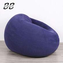 Portable Plush Inflatable Lounge Chair, Outdoor Inflatable Mattress And Foldable Sleeping Bag; Plush Spherical Inflatable Sofa And Inflatable Recliner - Navy Blue - View 5