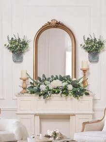 50pcs Artificial Eucalyptus Leaves Stems, Fake Greenery Plants For Wedding Bouquet Wreath Vase Floral Arrangement, Home Decor Bedroom Decoration Garden Decoration