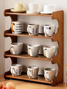 Estantería de 2/3/4 niveles con divisores de madera de bambú reforzados, perfecta para almacenar y organizar especias, bocadillos, tazas de café, libros y otros artículos en la cocina, el salón, la sala de estar, estanterías de almacenamiento.