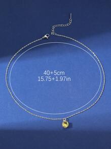 1 Pieza Colgante De Acero Inoxidable Con Forma De Gota De Agua Simple Y Elegante Para Mujer, Collar De Clavícula De Uso Diario Que Combina Con Todo