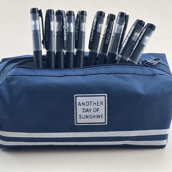 11pcs Set 1pc Most Popular Pencil Case 10pcs Highly Attractive Recommended 0.5 Refill Ballpoint Pen Suitable For Students, School, Home Office, Back To School, School Supplies, Pencil Pouch, School Bag