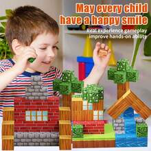 Juego de 64 piezas de fichas magnéticas de construcción, juguete artesanal arquitectónico, juguete de construcción STEM, fichas magnéticas, regalo ideal de cumpleaños u ocasión festiva para niños y niñas, material ABS duradero - Multicolor - Ver 9
