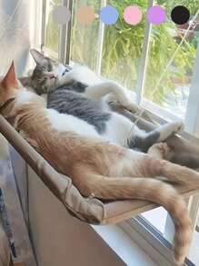 1pc Cat Hammock, Hanging Window Cat Bed, Plastic Material Pet Bed, Suitable For Cats & Small Dogs, Window Mounting Fixture, 4kg Load Capacity, Pet Accessory - Multicolor - View 2