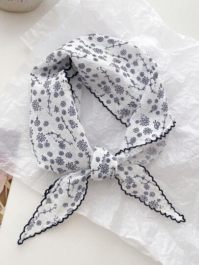 Women Bandana 1pc Women Bandan Ditsy Floral Triangular Headscarf, Versatile Bohemian Style Neck Scarf, Multi-Use Hair Accessory & Gift, Suitable For Photoshot Fashion Hair Accessories Elegant Hair Bands