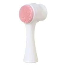 قطعة واحدة فرشاة تنظيف الوجه اليدوية ذات الوجهين، فرشاة تقشير الوجه، فرشاة تنظيف الوجه بشعيرات ناعمة، ممسحة للتدليك وتنظيف البشرة