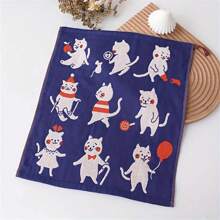 1 Stück ultra-weiches Handtuch mit süßem Katzen Muster, Größe 13.39 X 15.75 Inches, geeignet für Bad und Küche