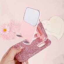 1pc Luxury Rhinestone Studded Foldable & Portable Phone Stand, Fashionable Multi-Color Desk Mount, High-End Compact Multi-Device Stand, Premium Cut Glass Glitter, Versatile Adjustable Device Hook, Travel Accessory - Multicolor - View 9
