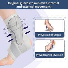 Ankle Brace With Side Stabilizers (Gray X-Large) Adjustable Support For Sprained Ankle Achilles Tendon Relief - Gray - 查看 8