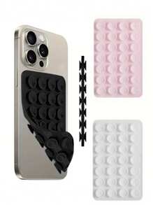 1pc Dual-Sided 28-Grip Thick Anti-Slip Phone Holder, Suitable For Selfie & Video Shooting, Strong Grip, Fits Most Phones, Durable Smooth Silicone Suction Cup, Applicable For Car Glass, Shower Use, Ideal Video Recording & Photography Tool Phone Accessory