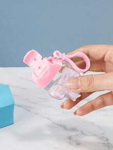 Pink Clear Empty Bottle Hand Sanitizer Bottling Bottle With Bow ,30ml,Travel ,Holder Hook Keychain, Pink Flip Cap ,Lid Reusable Portable Empty Bottle Refillable ,Cosmetic Container, Suitable For Liquid Lotion Cream,Travel Essentials Dorm Essentials,Suitable For Women, Mothers, Teachers, Friends, Students, Returning To School, And Teachers,Valentine's Day Gift,Mother's Day Gift,1 Oz (Approx. 28.3 G) - Pink - View 9