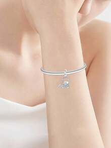 镀银吊坠皇冠包咖啡戒指巧克力玫瑰爱心玫瑰金系列吊坠吊坠球适用于手链DIY女士饰品 - 銀色 - 查看 6