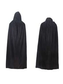 1 pieza/2 capas Capa de vampiro/muerte con capucha en negro y rojo, adecuada para cosplay, LARP, Halloween, atracciones de casas encantadas, actuaciones en escenario