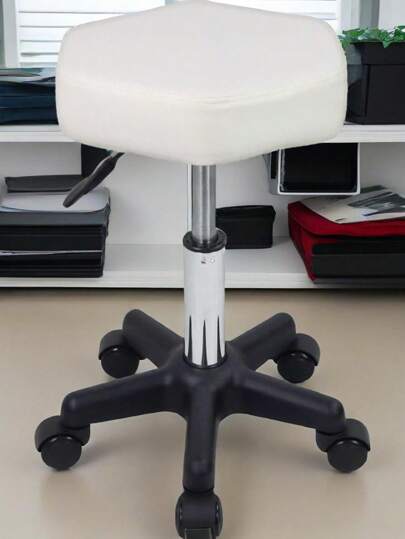 Sgabello regolabile in altezza, 45.5-61 cm, 33.5x30x8.5 cm, 135 Kg di carico, ruote in plastica, giratorio a 360°, resistente all'acqua e salvaspazio