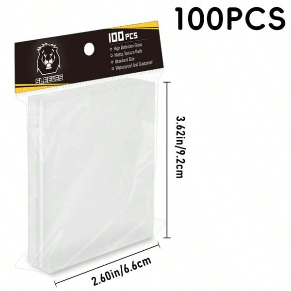 100 stuks transparante kaarthoezen, transparante zachte ruilkaarthoezen, polypropyleen (PP), pennyhoezen geschikt voor PTCG, Sprots, MTG, spel, voetbalkaarten