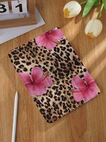 Funda protectora para tableta con estampado de leopardo y flor roja carmesí, compatible con iPad 9.7/10.2/10.5/10.9/12.9/Pro 11, 10.a generación, compatible con Samsung Galaxy Tab S6 Lite 10.4 pulgadas, compatible con Kindle Paperwhite 12.a generación 2024, Kindle (11.a generación) Lanzamiento 2022, protección antirruido suave, soporte inteligente/activación/suspensión automática