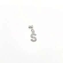 1pc Diamond Encrusted 26 English Letter Charm, Suitable For Silicone Watch Band Decoration