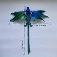 1pc Laser Holographic 3D Printed Flying Dragon With Joints Model, Gift Chinese Dragon Creative Collection Aquarium Decoration, Home Decor Room Decoration Gothic