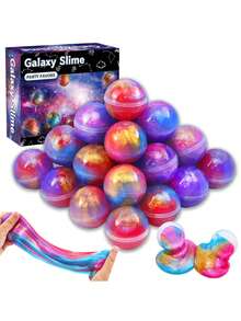12pcs/Box Galaxy Slime, Planet Party Favors, Kids Toys, Elastic Non-Stick Suitable For Boys, Girls, Classroom Rewards, Valentine's Day Parties, Birthday Gifts (Random Colors) (Random Box Packaging) - Multicolor - View 1