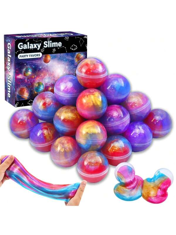 12pcs/Box Galaxy Slime, Planet Party Favors, Kids Toys, Elastic Non-Stick Suitable For Boys, Girls, Classroom Rewards, Valentine's Day Parties, Birthday Gifts (Random Colors) (Random Box Packaging)