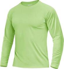 Boladeci Men's UPF 50 Sun Protection UV SPF Shirts Long Sleeve Lightweight Quick Dry Swim T-Shirts Rash Guard - Light Green - View 1