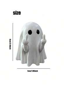 1pc Halloween Ghost Statue - Scary Resin Middle Finger Ghost Statue, Cute Ghost Decor For Halloween Decoration, Porch And Indoor Spooky Home Decor Home Bathroom Decor Bathroom Organizer Fall Decor Back To School