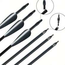 Practical Carbon Arrow 12-Pack Fiberglass Arrows (Black) - Black - View 3