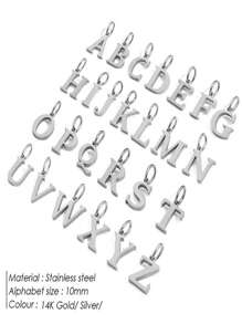 1pc Stainless Steel Initial Pendant Letter Pendant Men's And Women's Key Pendant Accessories Necklace Earrings Pendant Pendant