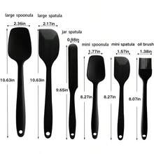 Silicone Spatula Set, 6-Piece Silicone Pastry Scraper Set - Large & Small T-Spatulas, Scrapers, Oil Brush, Long Scraper - Non-Stick, Heat Resistant, Dishwasher Friendly - Multicolor - View 2