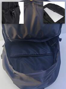 1pc Nylon Water-Resistant Multi-Functional Backpack, Fits Laptop, Business, School, Casual, Travel, Sports, Suitable For College & High School Students