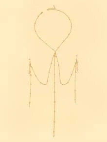 1 chiếc Dây chuyền mặt ngôi sao phong cách Âu Mỹ màu vàng, thiết kế gợi cảm cho nữ, thích hợp cho hộp đêm mùa hè - Vàng - Xem 2