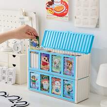 1pc Large Capacity Foldable Card Display Storage Box, Multi-Compartment Organizer For Cards, Notes