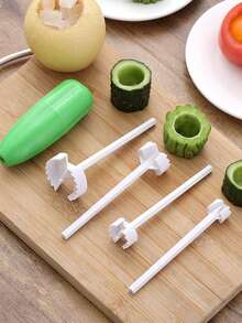 4pcs Multifunctional Plastic Fruit & Vegetable Pitter & Corer Tools, Suitable For Kitchen - Green - View 10