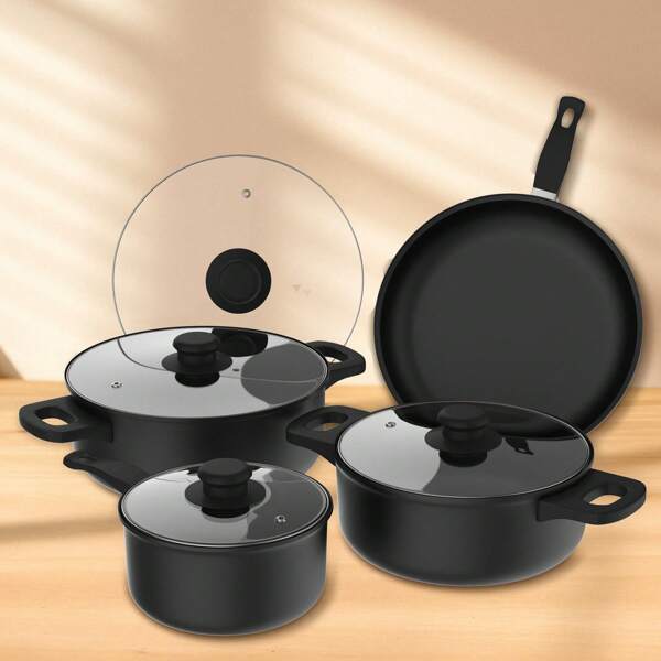 13 Piece Deluxe Non-Stick Cookware Set - Pan Induction Cookware Set Premium Kitchen Utensils Essentials, Outdoor Set Perfect For Home Cooking And Meal Preparation Kitchen Cookware Gifts For Family And Friends, Holiday Gifts