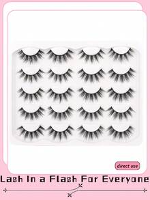 10 对 Manga 睫毛，自然外观仿貂皮睫毛，手工蓬松假睫毛，4-16 毫米