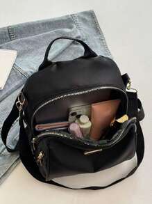 Mochila informal de gran capacidad, bolso de viaje, bolso escolar, bolso de mano y bolso de hombro versátil y de moda para mujer