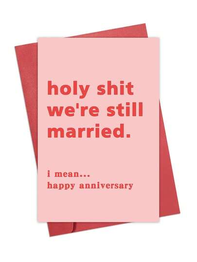 1pc Funny Anniversary Card, An Interesting Anniversary Happy Cards For Couples, An Anniversary Card Gift For Wives And Husbands