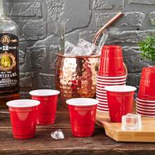 100pcs 2oz Plastic Shot Glasses, Mini Red Disposable Shot Cups For Party, Celebration And Any Events