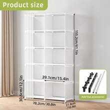 Superlele 4/10-Compartments Simple Wardrobe, Large Capacity Wardrobe, Standalone Wardrobe, Suitable For Bedroom, Living Room, Entrance