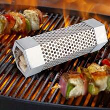 1pc Stainless Steel Hexagonal Barbecue Chimney, Outdoor Grill Accessory, No Electricity Required, Food-Contact Safe