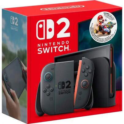 Nintendo Switch 2 Console And Mario Kart World Bundle- Hong Kong Version (HK Charger With HK To US Plug Adapter)