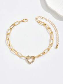1 Stück modische, feine Herz Kette Fußkette für Frauen, eleganter Charm, geeignet für Partys, Urlaub, Geschenk