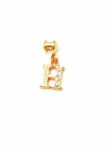 1pc Diamond Encrusted 26 English Letter Charm, Suitable For Silicone Watch Band Decoration