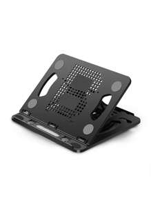 Support pour ordinateur portable, support portable pliable, support pour ordinateur portable de jeu, châssis rotatif à 360°, tapis antidérapant en ABS et silicone, peut être placé dans un sac à dos ou un tiroir, facile à transporter, peut basculer entre les modes d'écran horizontal et vertical, bonne dissipation de la chaleur, compatible avec tous les ordinateurs portables, tablettes et téléphones portables de 10 à 17 pouces