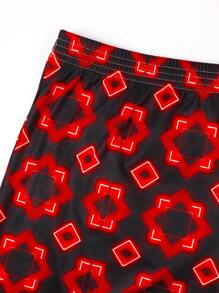 10pcs Assorted Casual Sports Basic Knit Moisture Wicking Fabric Relaxed Fit Printed Lounge Pants, Soft, Comfortable, Elastic Waist Boxers For Everyday Use, Plus Size