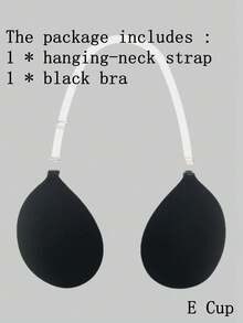 ideaCCSZ 1件/2件装隐形无肩带露背文胸，粘性硅胶聚拢文胸，适合露背连衣裙，可重复使用的文胸罩杯，适合A B C D E F罩杯。 - 黑色 - 查看 17